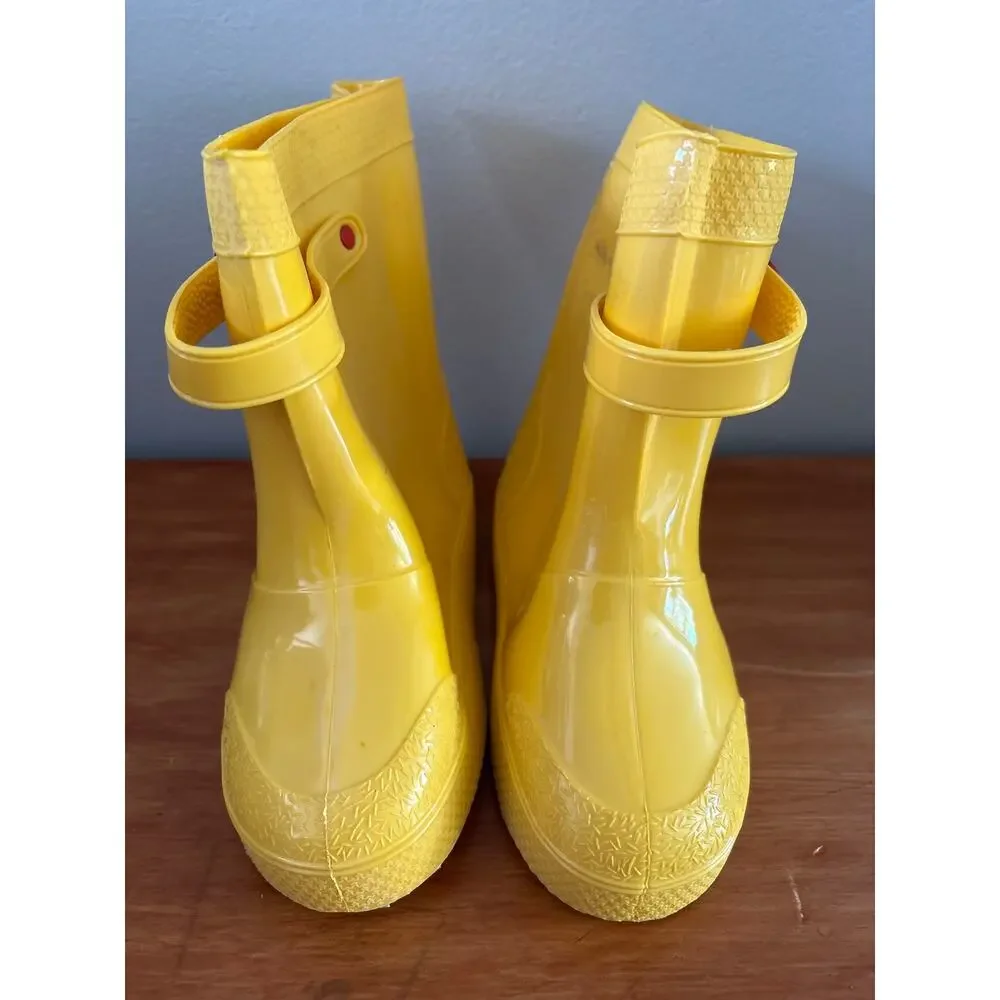 NOS Teletubbies Yellow Rain Boots Rubbers  Size 11/12 Vintage 90s